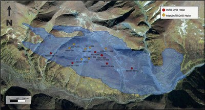 Figure 1 – Illustration Drill Plan Map With Deposit Overlay (CNW Group/Wellgreen Platinum Ltd.)